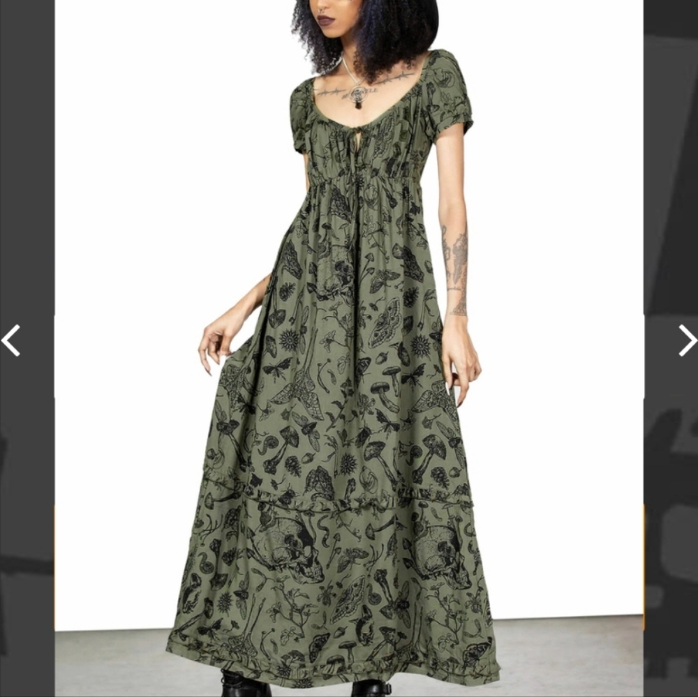 Killstar Forestine Green Maxi Dress